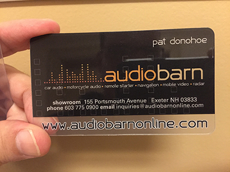 Music Themed Clear Plastic Business Card