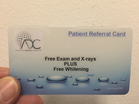 Dentist Referral Plastic Business Card