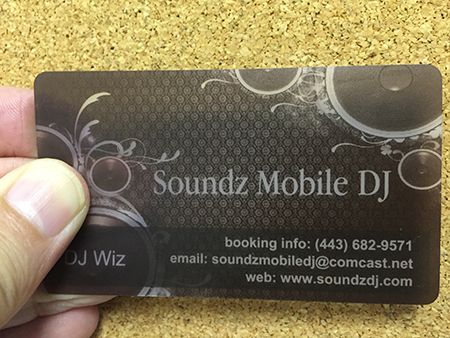 DJ Frosted Plastic Business Card
