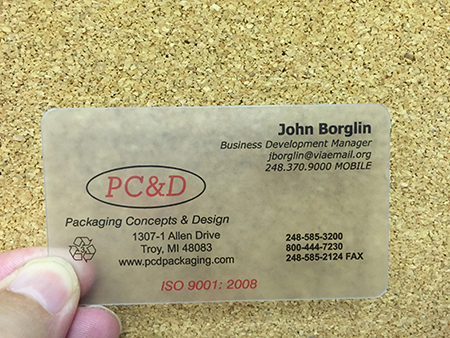 Matte Varnish Clear Plastic Business Card