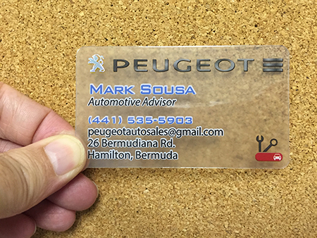 Auto Repair Clear Plastic Business Card
