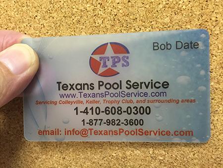 Pool Service Frosted Plastic Business Card