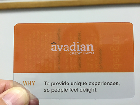 Credit Union Plastic Business Card Front
