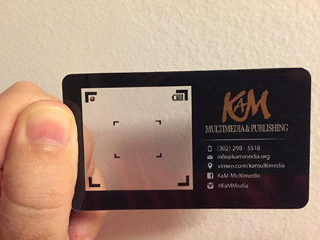 Photography Black Plastic Business Card Front