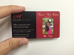 20 point solid color plastic business card example