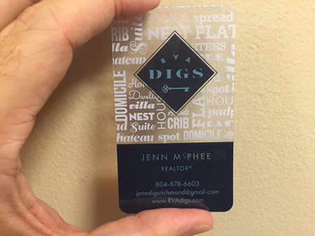 RVA Real Estate Clear Business Card